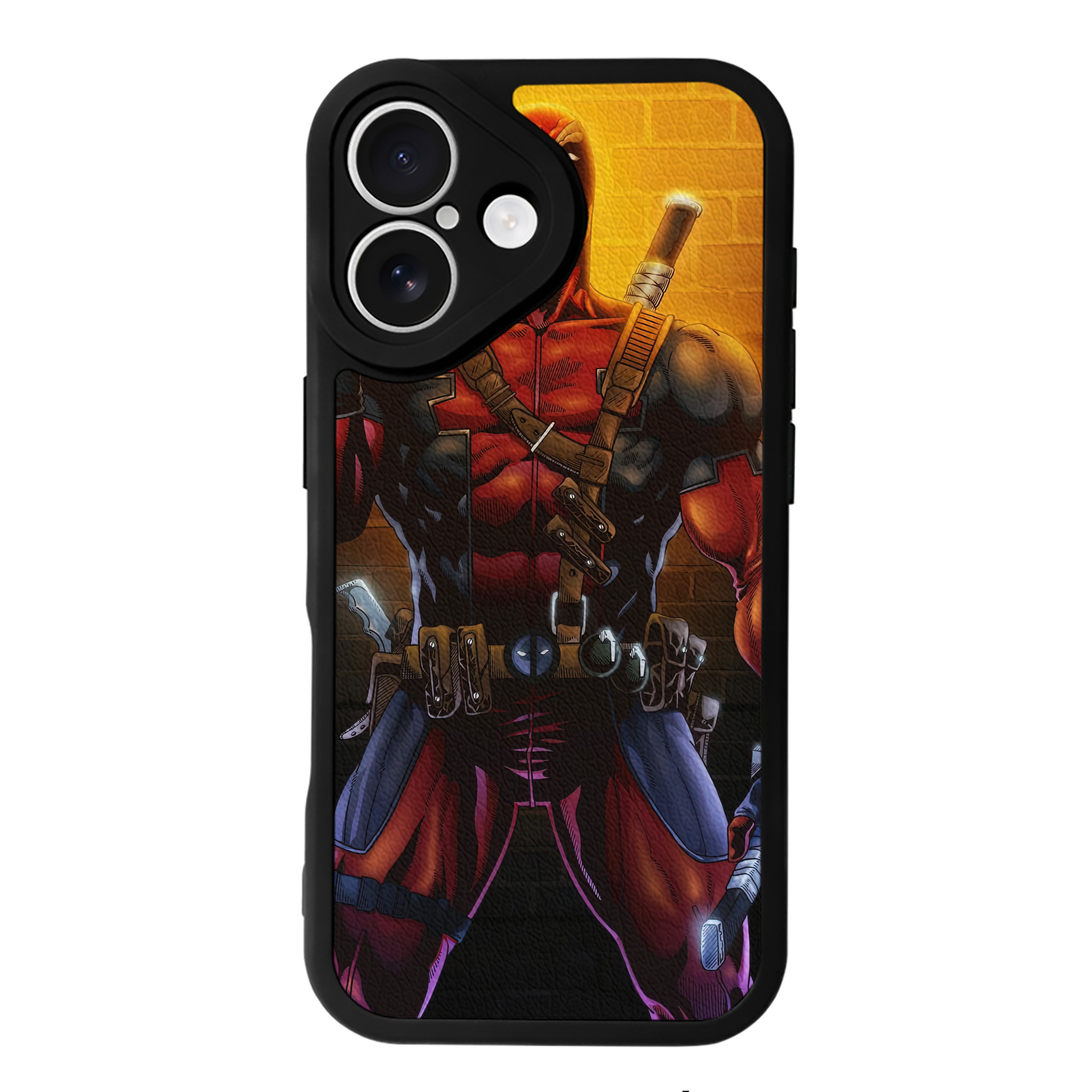（画像用） Deadpool デッドプール 【iPhone 16シリーズ対応】シリコンスマホケース（レザー調） 材質：シリコン